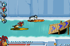 Surf's Up (Game Boy Advance) screenshot: Heading towards the ramp