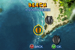 Surf's Up (Game Boy Advance) screenshot: Beach Area