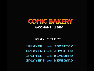 Comic Bakery (MSX) screenshot: Title screen