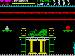 Automania (ZX Spectrum) screenshot: Car 4 is completed.