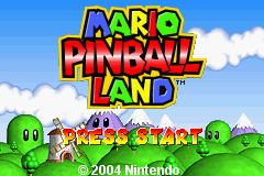 Mario Pinball Land (Game Boy Advance) screenshot: Title screen.