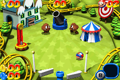 Mario Pinball Land (Game Boy Advance) screenshot: A peaceful amusement park is the visual of the 1st stage.