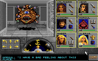 Eye of the Beholder II: The Legend of Darkmoon (Amiga) screenshot: No, this is not the final boss. Beholders are regular monsters now.