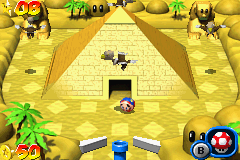 Mario Pinball Land (Game Boy Advance) screenshot: A giant pyramid: another place to improve your exploration sense!
