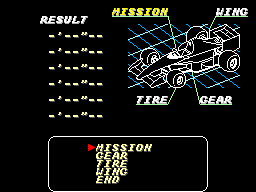Ayrton Senna's Super Monaco GP II (SEGA Master System) screenshot: Customising your car