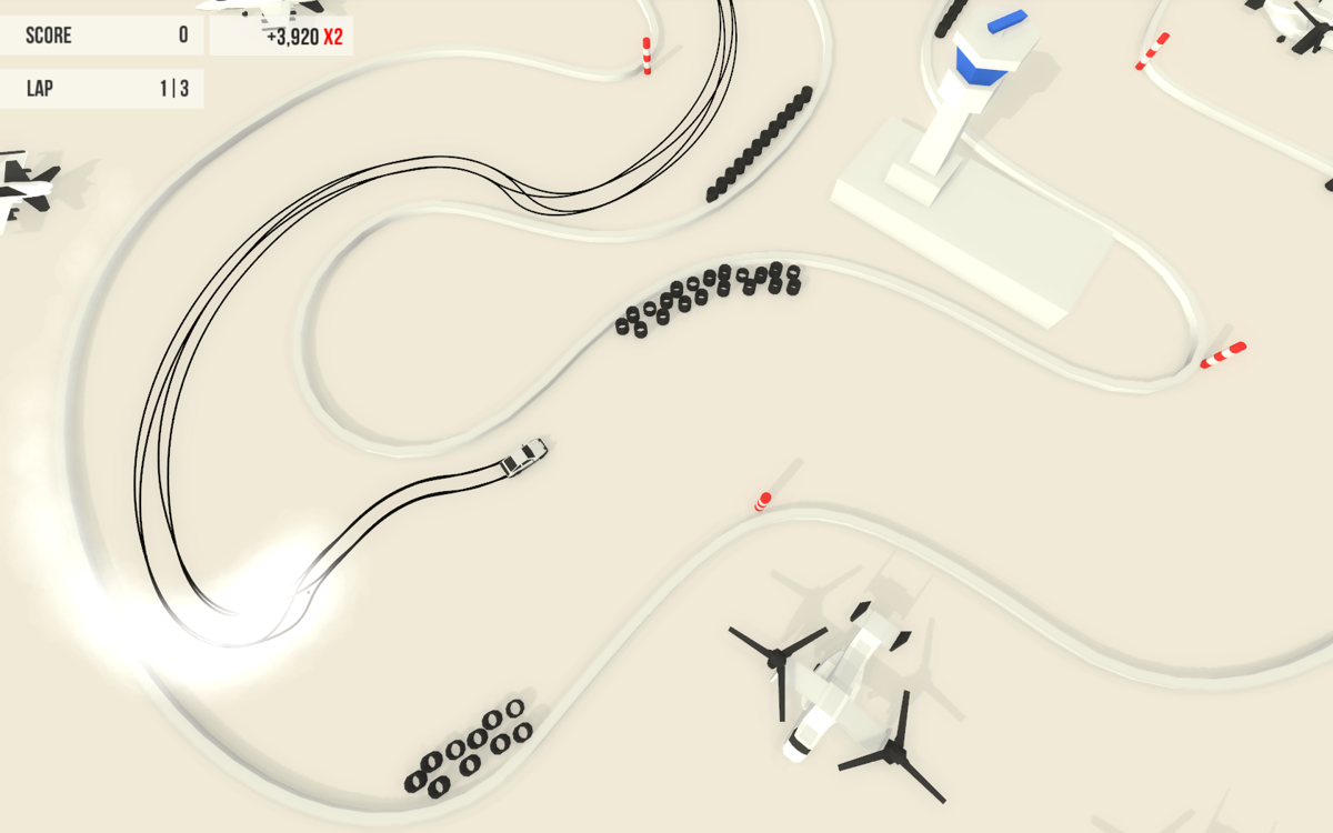 Absolute Drift (Windows) screenshot: A drifting track with a more irregular shape