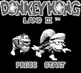Donkey Kong Land III (Game Boy) screenshot: Title screen.