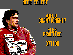 Ayrton Senna's Super Monaco GP II (SEGA Master System) screenshot: Main screen
