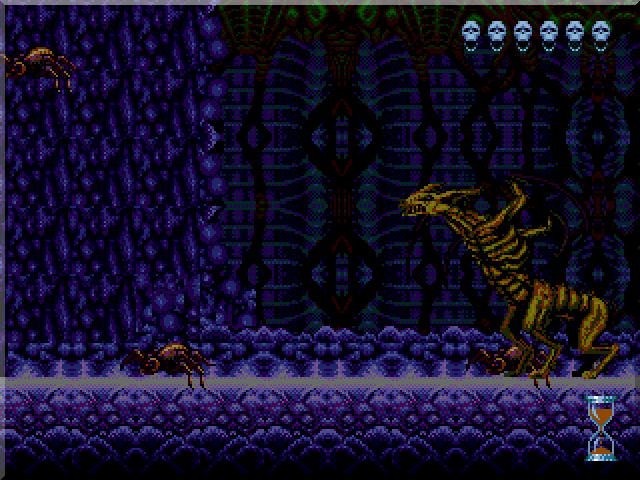 Chakan (Genesis) screenshot: The earth realm, Spider Level. No one will blame you for hating it.