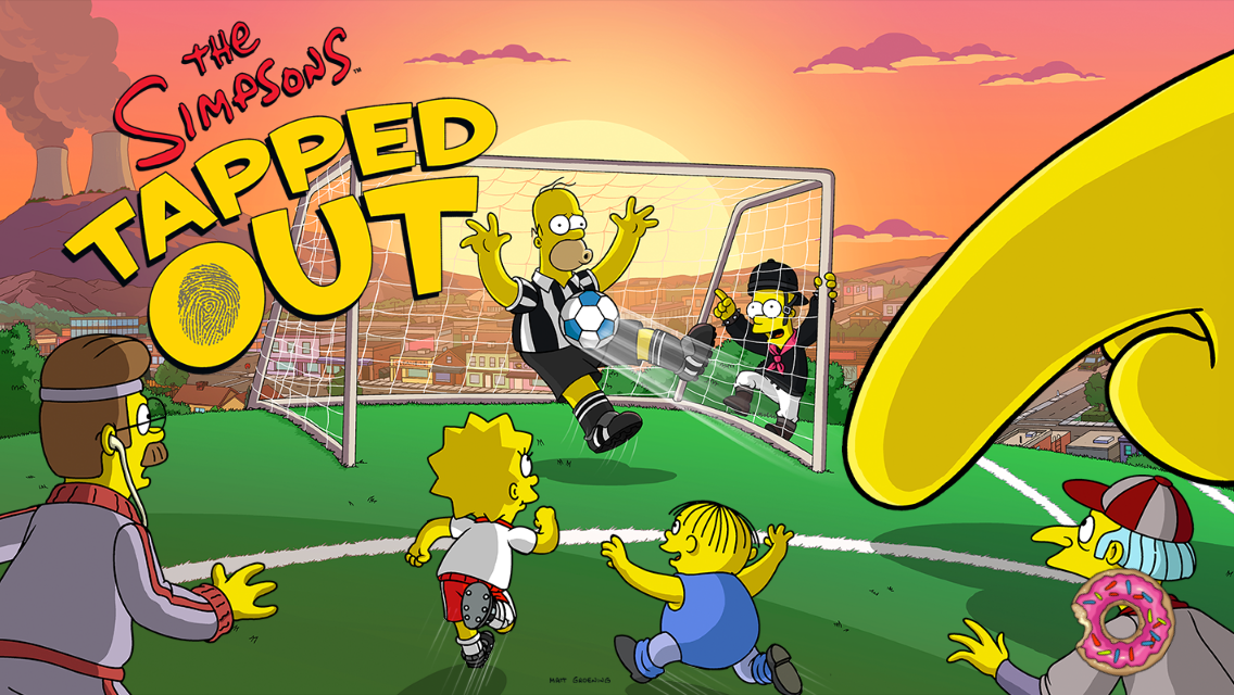 The Simpsons: Tapped Out (iPhone) screenshot: splash screen Tap Ball 2015 Event