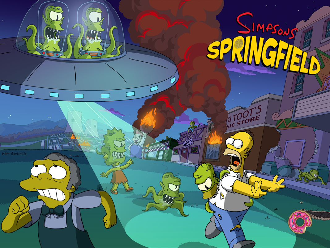 The Simpsons: Tapped Out (iPad) screenshot: Splash screen Treehouse of Horror XXV Event
