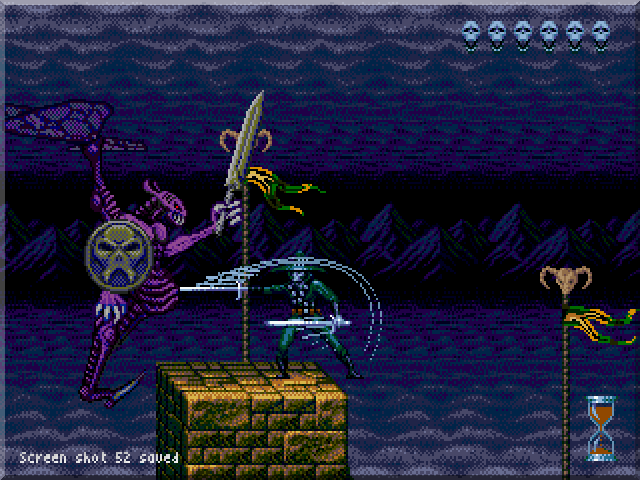 Chakan (Genesis) screenshot: Dragonfly King in the Air dimension.