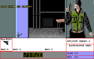 Persian Gulf Inferno (Amiga) screenshot: Damn ! This room is empty !