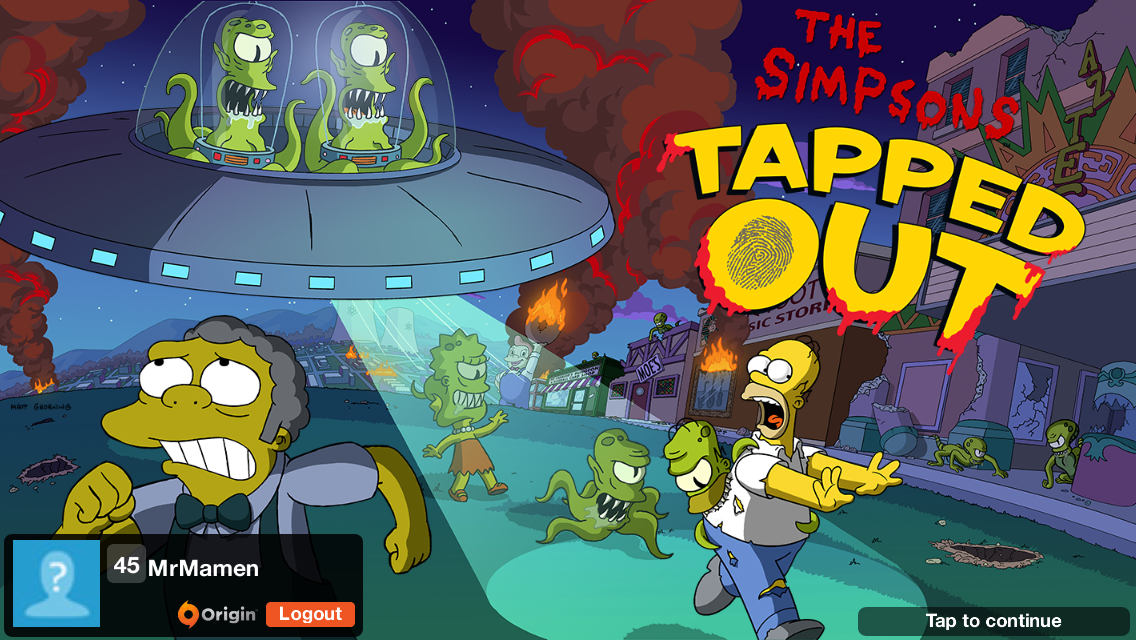 The Simpsons: Tapped Out (iPhone) screenshot: Splash screen Treehouse of Horror XXV Event