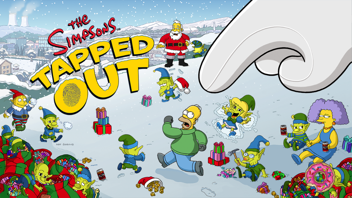 The Simpsons: Tapped Out (iPhone) screenshot: Splash screen Christmas 2014 Event