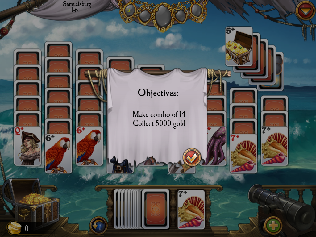 Seven Seas Solitaire (iPad) screenshot: My next objective