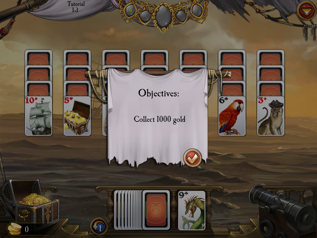 Seven Seas Solitaire (iPad) screenshot: My first objective