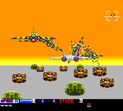 After Burner II (TurboGrafx-16) screenshot: Other fighter jets lending you a hand
