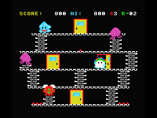 Door Door (MSX) screenshot: Lock those monsters up