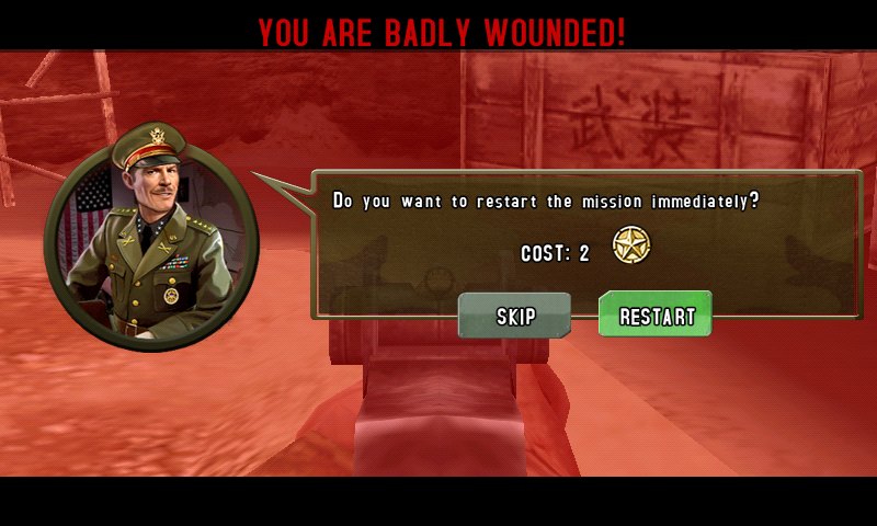 Brothers in Arms 2: Global Front (Android) screenshot: Getting killed