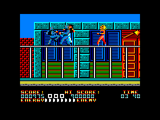 Bad Dudes (Amstrad CPC) screenshot: An attractive blonde decides to join the army