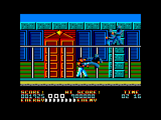 Bad Dudes (Amstrad CPC) screenshot: Obtained a better weapon