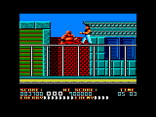 Bad Dudes (Amstrad CPC) screenshot: "What's the matter? You exhausted from all that fighting?"