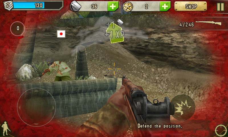 Brothers in Arms 2: Global Front (Android) screenshot: Taking some damage here