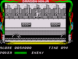 Bad Dudes (ZX Spectrum) screenshot: Nunchukahs give you more reach