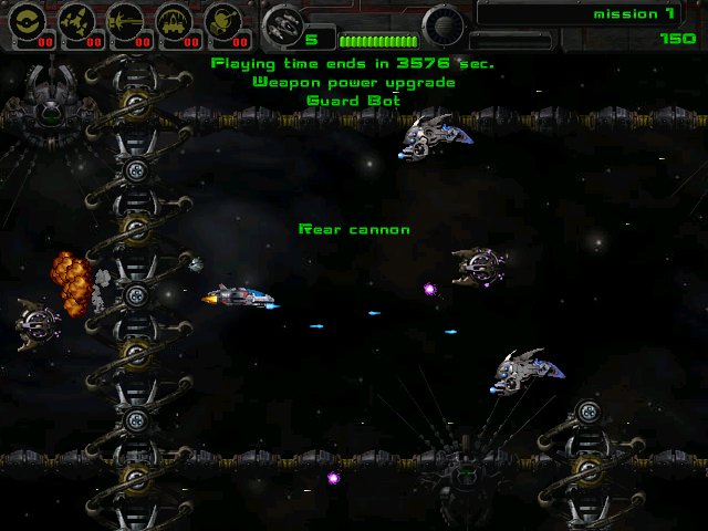 Astrobatics (Windows) screenshot: Expanding our arsenal with bonus items.