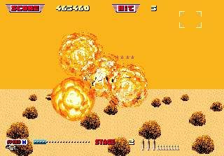 After Burner II (Genesis) screenshot: And blowing up in the air!