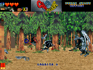 Crypt Killer (SEGA Saturn) screenshot: Blastin' demons on land..