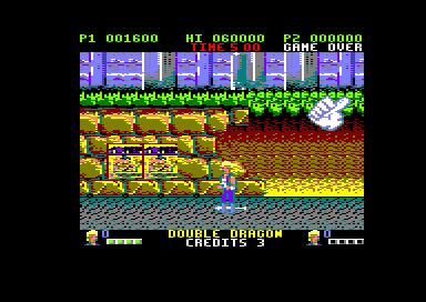 Double Dragon (Amstrad CPC) screenshot: The fist points in the east direction