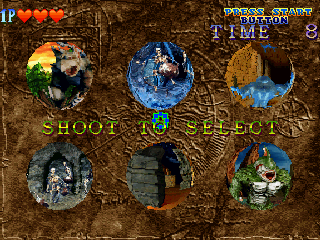 Crypt Killer (SEGA Saturn) screenshot: A stage select screen.