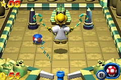 Mario Pinball Land (Game Boy Advance) screenshot: Other boss: a big Koopa pharaoh with magical powers.