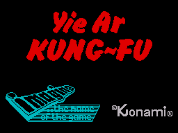 Yie Ar Kung-Fu (ZX Spectrum) screenshot: Loading Screen (48k Version)