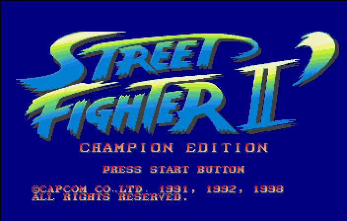 Street Fighter Collection 2 (SEGA Saturn) screenshot: SFII:CE title screen.