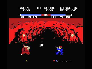 Yie Ar Kung-Fu 2: The Emperor Yie-Gah (MSX) screenshot: Kung-Fu in action