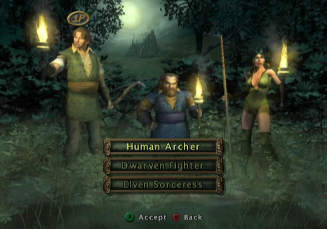 Baldur's Gate: Dark Alliance (GameCube) screenshot: Choose a character...