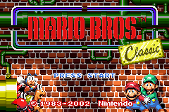 Yoshi's Island: Super Mario Advance 3 (Game Boy Advance) screenshot: Title Screen: Mario Bros. Classic
