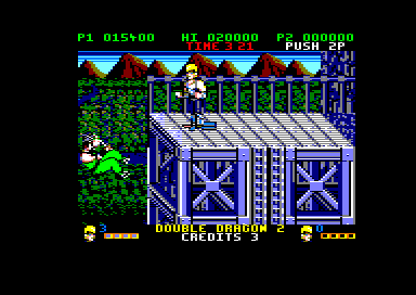 Double Dragon II: The Revenge (Amstrad CPC) screenshot: "You are the weakest link -- goodbye!" (128K floppy disk version)