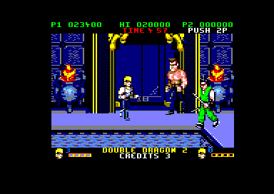 Double Dragon II: The Revenge (Amstrad CPC) screenshot: Stage 5 (128K floppy disk version)