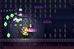 Yoshi's Island: Super Mario Advance 3 (Game Boy Advance) screenshot: Some levels are quite dark.