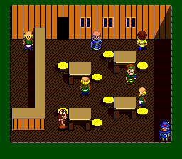 Necros no Yōsai (TurboGrafx-16) screenshot: The Mercenary starts in a tavern