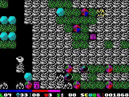 Your Sinclair 6-Pack March 1991 (ZX Spectrum) screenshot: Got the offending diamond out, but trapped one (and the teleporter)