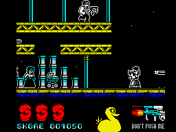 Cobra (ZX Spectrum) screenshot: Marion found a submachine gun.