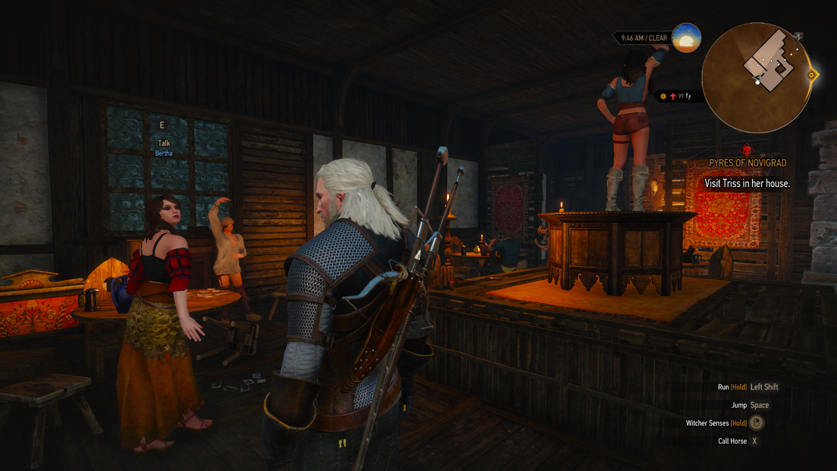 The Witcher 3: Wild Hunt (Windows) screenshot: No Witcher game is complete without a certain establishment...