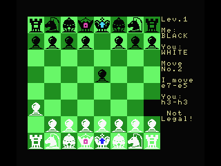 Chess (MSX) screenshot: Opening