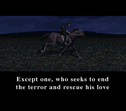 Nosferatu (SNES) screenshot: Our hero is determined to overcome the odds to save his sweetheart