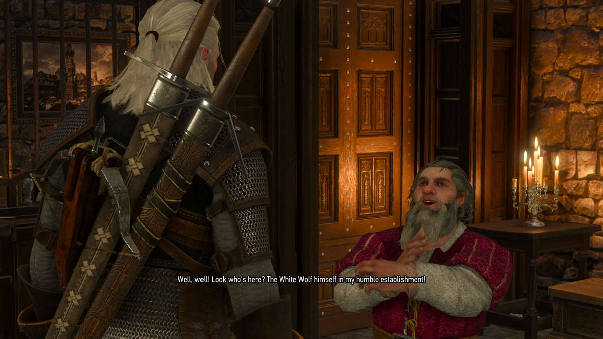 The Witcher 3: Wild Hunt (Windows) screenshot: You visit a bank. Of course the bankers are all Jews... I mean dwarves. Tolkien would be proud